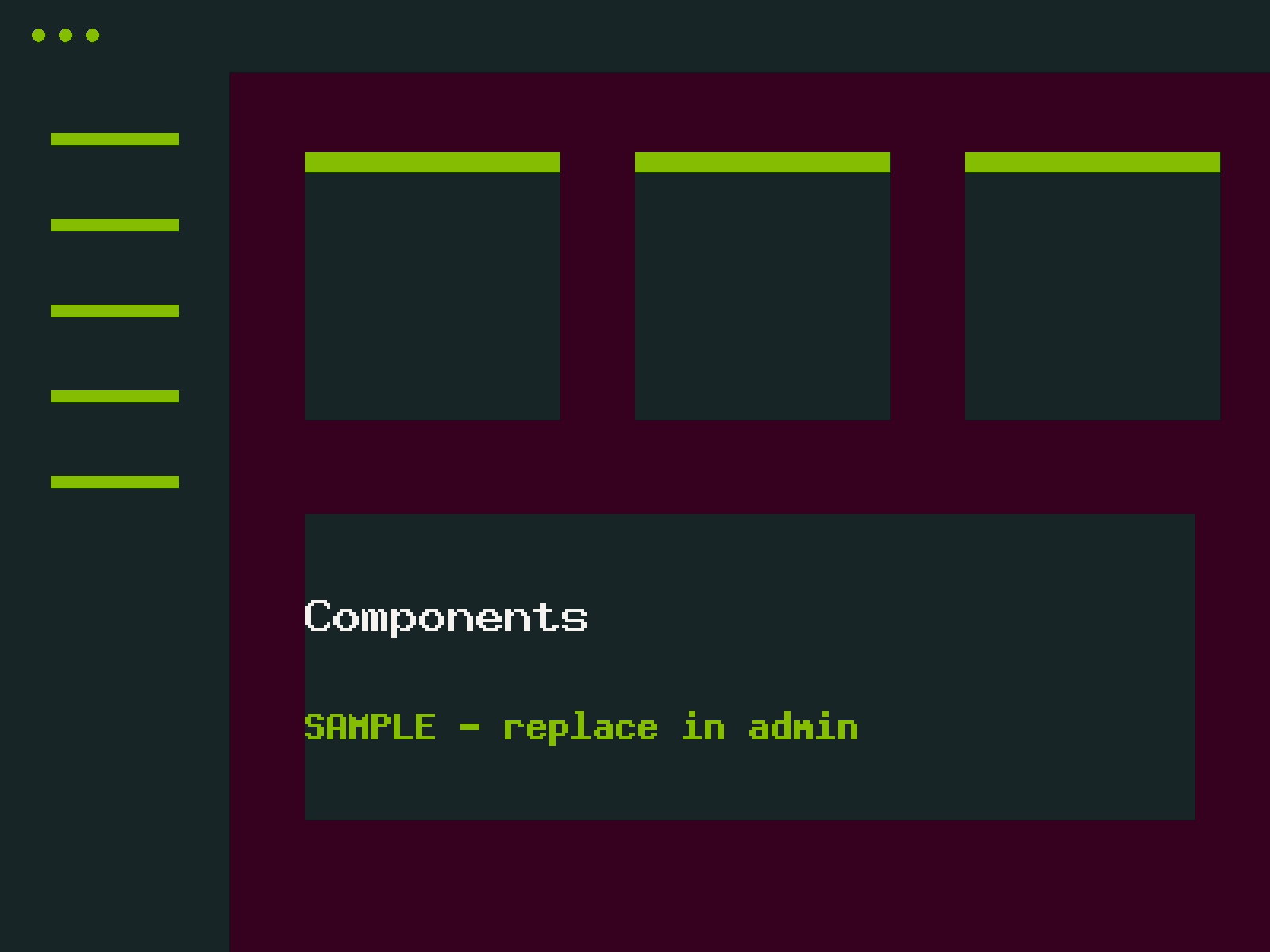 Component sheet showing button, field and card variants.