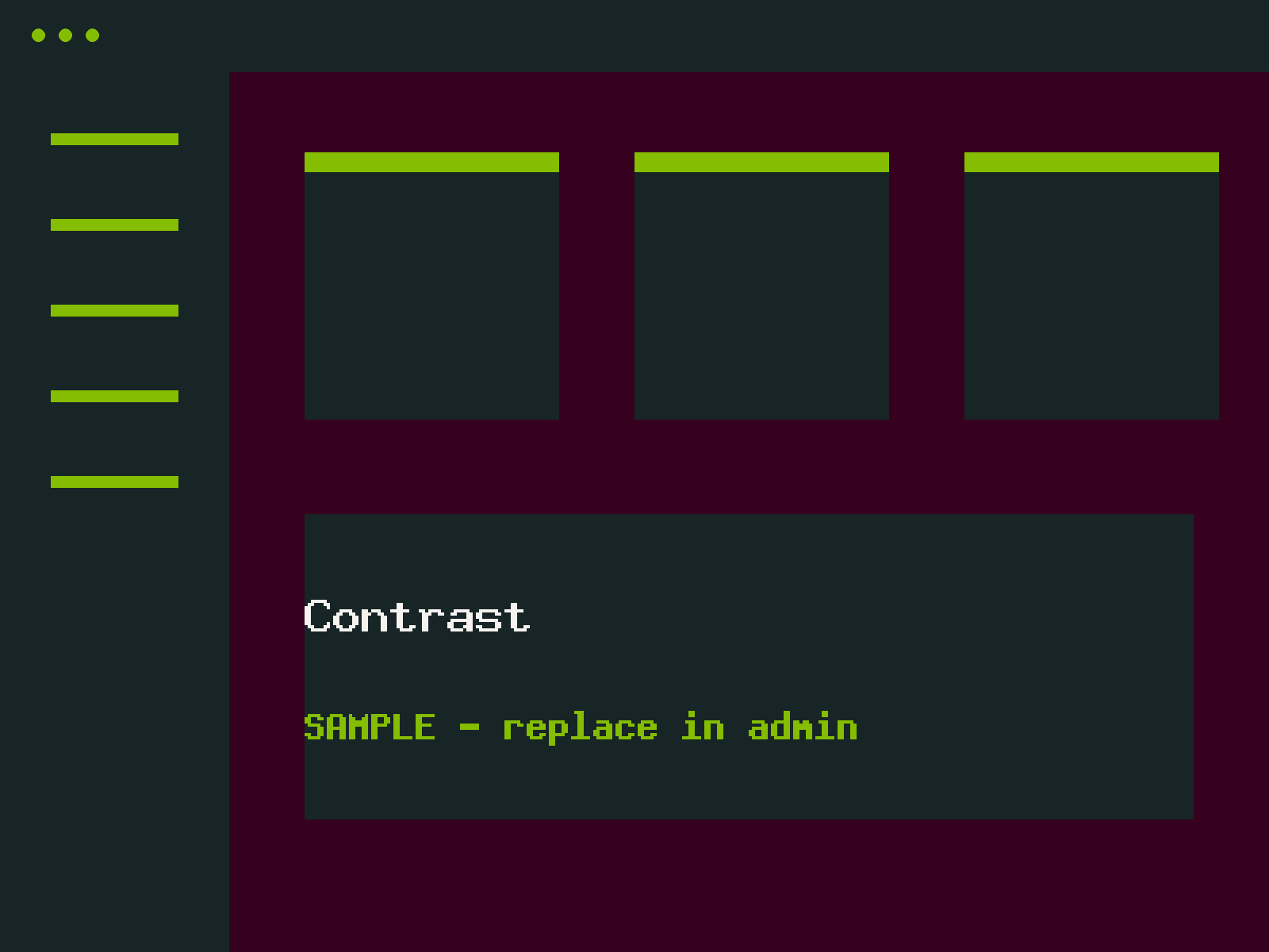 Contrast matrix checking text and background colour pairs.